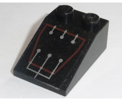 Slope 33 3 x 2 with Silver Circuitry 6 Lines in Red Trapezoid Outline Pattern (Sticker) - Set 7702