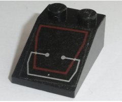 Slope 33 3 x 2 with Silver Circuitry in Red Trapezoid Outline Pattern (Sticker) - Set 7702