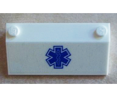 Slope 33 3 x 6 without Inner Walls with Blue EMT Star of Life Pattern on Transparent Background (Sticker) - Set 60023