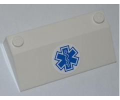 Slope 33 3 x 6 without Inner Walls with Blue EMT Star of Life Pattern on White Background (Sticker) - Set 4431