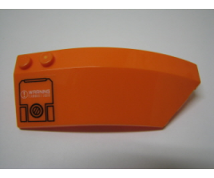 Wedge 8 x 3 x 2 Open Right with Filler Cap and 'WARNING FLAMMABLE LIQUID' Pattern (Sticker) - Set 7706