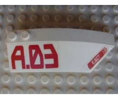 Wedge 8 x 3 x 2 Open Right with 'EJECT', Red 'A.03' Pattern (Stickers) - Set 7713