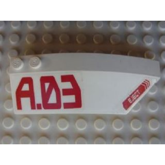 Wedge 8 x 3 x 2 Open Right with 'EJECT', Red 'A.03' Pattern (Stickers) - Set 7713