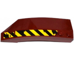 Wedge 8 x 3 x 2 Open Right with Worn Black and Yellow Danger Stripes Pattern (Sticker) - Set 70735