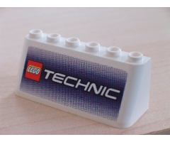 Windscreen 2 x 6 x 2 with LEGO TECHNIC Logo on Blue Background Pattern (Sticker)