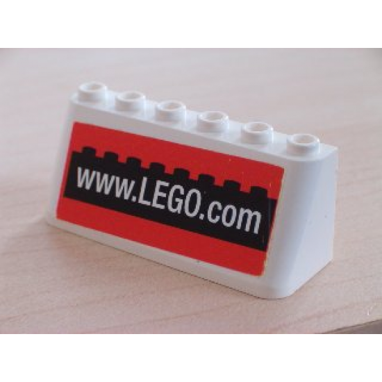 Windscreen 2 x 6 x 2 with 'www.LEGO.com' on Black & Red Background Pattern (Sticker)