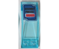 Windscreen 5 x 2 x 1 2/3 with Blue Screen with 'ASSEMBLY PROCESS: ENGAGED' Pattern (Sticker) - Set 70596