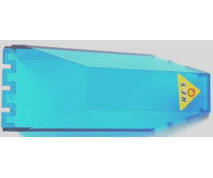 Windscreen 10 x 4 x 2 1/3 Canopy with Black 'R.E.S.' and Red 'Q' on Yellow Triangle Pattern (Sticker) - Set 6473