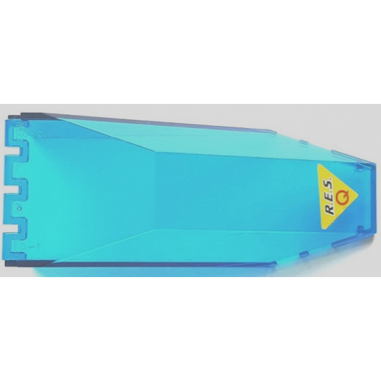 Windscreen 10 x 4 x 2 1/3 Canopy with Black 'R.E.S.' and Red 'Q' on Yellow Triangle Pattern (Sticker) - Set 6473