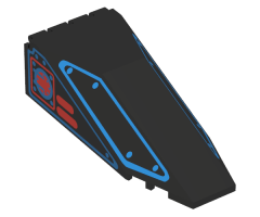Windscreen 10 x 4 x 2 1/3 Canopy with Blue Outlines and Red Square Pattern