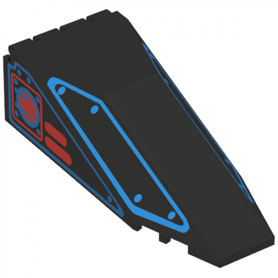 Windscreen 10 x 4 x 2 1/3 Canopy with Blue Outlines and Red Square Pattern