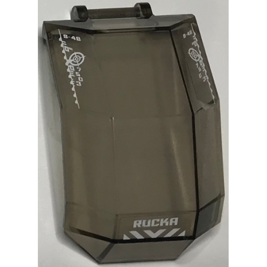 Windscreen 4 x 4 x 4 2/3 with Bar Handle with White Danger Stripes, Targets, 'ROCKA' and '7503' Pattern (Stickers) - Set 44019