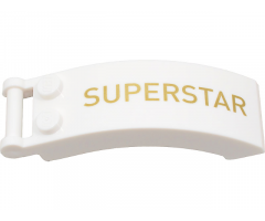 Windscreen 6 x 2 x 2 with Bar Handle with Gold 'SUPERSTAR' Pattern Model Left Side