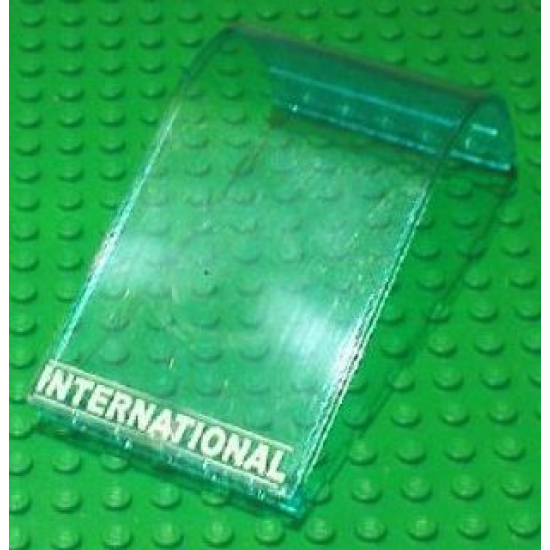 Panel 6 x 6 x 9 Curved Top with White 'INTERNATIONAL' and Thin Lines Pattern (Sticker) - Sets 7894