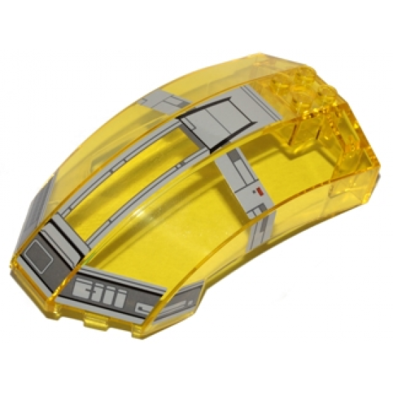 Windscreen 10 x 6 x 4 Curved with SW Resistance Transport Pod Pattern (Stickers) - Set 75176