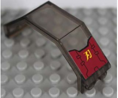 Panel 3 x 2 x 6 with Dark Red Hatch and Yellow Japanese Logogram '?' (Blade) Pattern (Sticker) - Set 8102