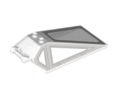 Windscreen 8 x 4 x 2 with 2 Studs and Bar Handle with Light Bluish Gray Cockpit Window Frames with Lines Pattern