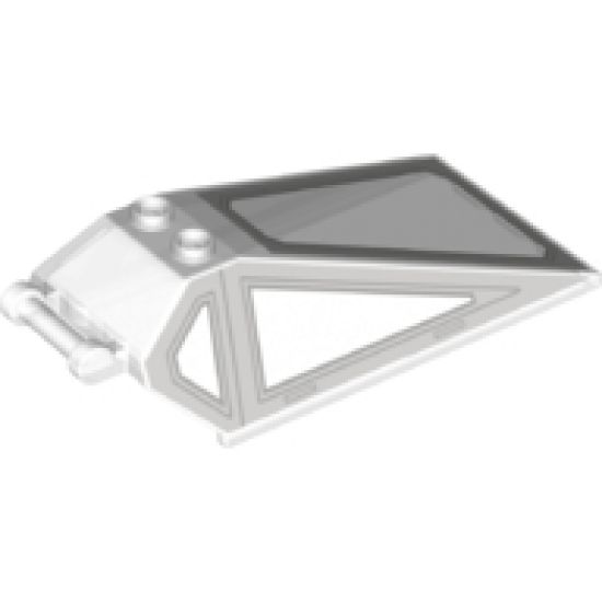 Windscreen 8 x 4 x 2 with 2 Studs and Bar Handle with Light Bluish Gray Cockpit Window Frames with Lines Pattern