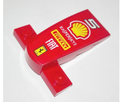 Wedge 4 x 2 x 1 1/3 with 1 x 4 Base with '5', Shell Logo, 'KASPERSKY lab', 'PIRELLI', 'FIAT' and Ferrari Logo Pattern (Sticker) - Set 30190