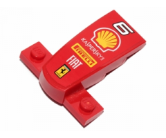 Wedge 4 x 2 x 1 1/3 with 1 x 4 Base with '6', Shell Logo, 'KASPERSKY lab', 'PIRELLI', 'FIAT' and Ferrari Logo Pattern (Sticker) - Set 30190