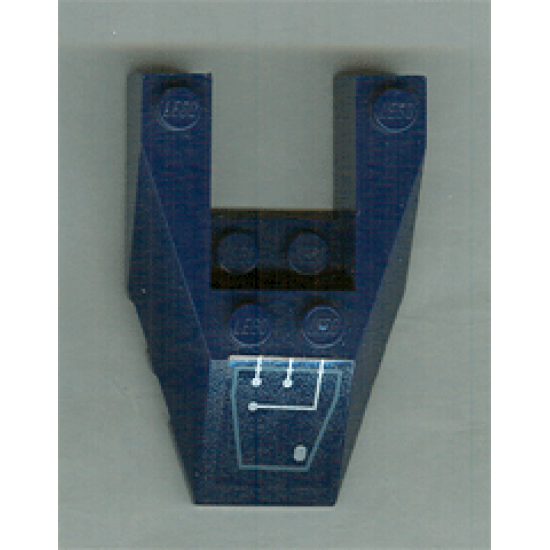 Wedge 6 x 4 Cutout with Stud Notches with Silver Circuitry (Right Foot) Pattern (Sticker) - Set 7703