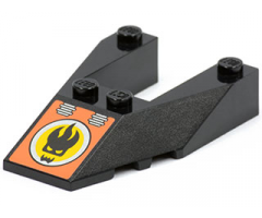 Wedge 6 x 4 Cutout with Stud Notches with Agents Villain Logo Pattern (Sticker) - Set 8631