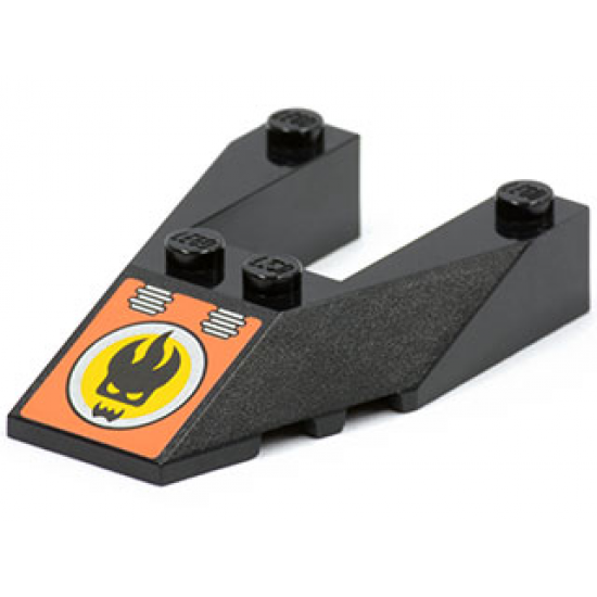 Wedge 6 x 4 Cutout with Stud Notches with Agents Villain Logo Pattern (Sticker) - Set 8631