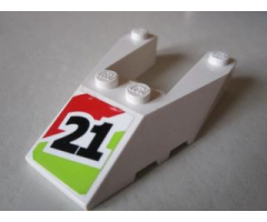 Wedge 6 x 4 Cutout with Stud Notches with Number 21 Pattern (Sticker) - Set 8897