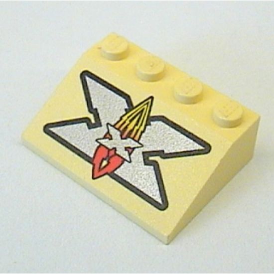 Slope 33 3 x 4 with Silver Island Xtreme Stunts Logo Pattern
