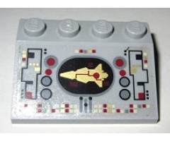 Slope 33 3 x 4 with Control Panel with Gold Spaceship Pattern (Sticker) - Set 8039