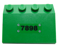 Slope 33 3 x 4 with Black '7898' and Rivets Pattern (Sticker) - Set 7898