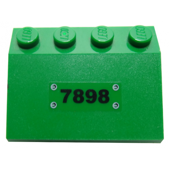 Slope 33 3 x 4 with Black '7898' and Rivets Pattern (Sticker) - Set 7898
