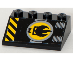 Slope 33 3 x 4 with Agents Dr. Inferno Logo and Black and Yellow Danger Stripes Pattern (Sticker) - Set 8633