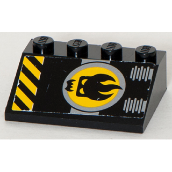 Slope 33 3 x 4 with Agents Dr. Inferno Logo and Black and Yellow Danger Stripes Pattern (Sticker) - Set 8633