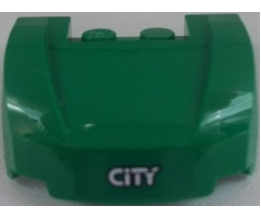 Vehicle, Mudguard 3 x 4 x 1 2/3 Curved Front with 'CITY' on Green Background Pattern (Sticker) - Set 60052