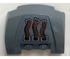 Vehicle, Mudguard 3 x 4 x 1 2/3 Curved Front with 3 Reddish Brown Belts Pattern (Sticker) - Set 76099