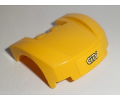 Vehicle, Mudguard 3 x 4 x 1 2/3 Curved Front with White 'CITY' on Yellow Background Pattern (Sticker) - Set 60097