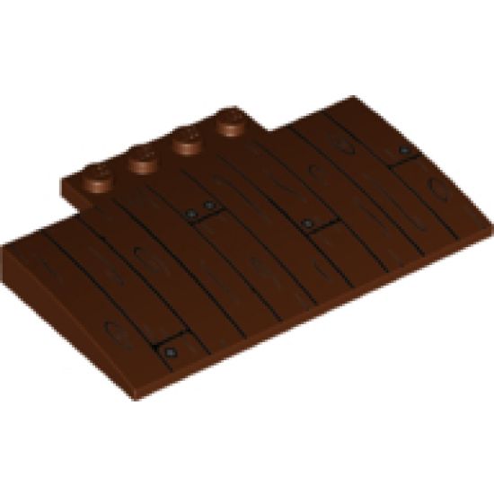 Slope, Curved 5 x 8 x 2/3 with Boards and Nails Pattern