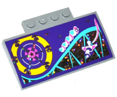 Slope, Curved 5 x 8 x 2/3 with Ferris Wheel, Roller Coaster and Space Rocket Pattern (Sticker) - Set 41130