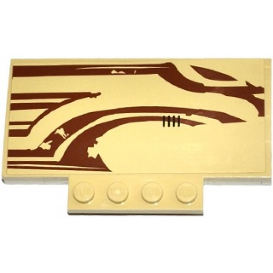 Slope, Curved 5 x 8 x 2/3 with SW Wookiee Gunship Front Pattern Model Right Side (Sticker) - Set 75084