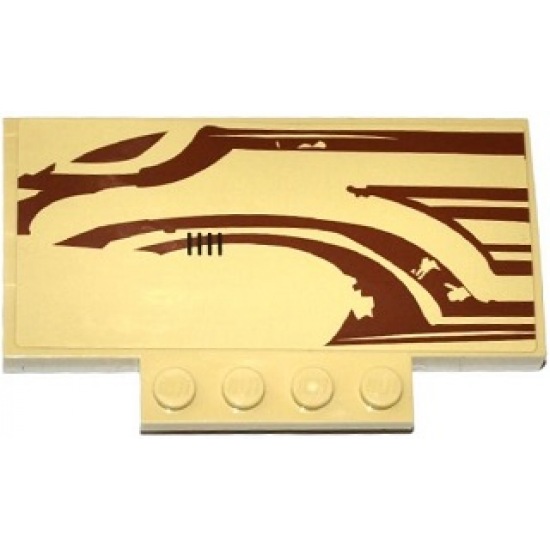 Slope, Curved 5 x 8 x 2/3 with SW Wookiee Gunship Front Pattern Model Left Side (Sticker) - Set 75084