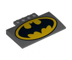 Slope, Curved 5 x 8 x 2/3 with Batman Logo Pattern