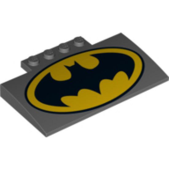 Slope, Curved 5 x 8 x 2/3 with Batman Logo Pattern