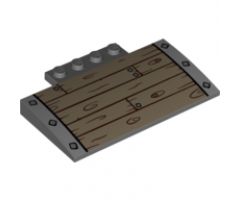 Slope, Curved 5 x 8 x 2/3 with Wood Panel Drawbridge Pattern