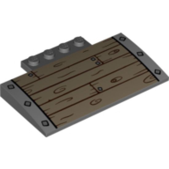 Slope, Curved 5 x 8 x 2/3 with Wood Panel Drawbridge Pattern