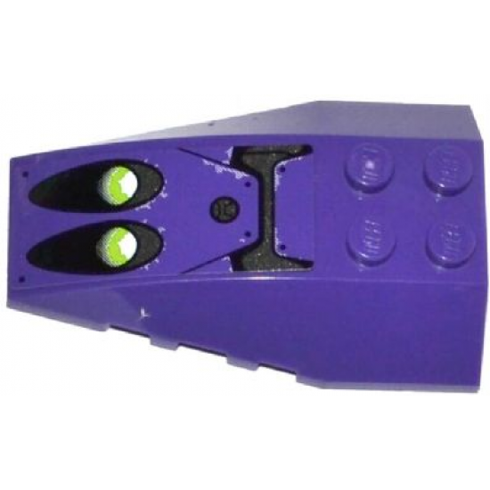 Wedge 6 x 4 Triple Curved with Lime Jet Engines, Filler Cap, Dark Purple Panels and Bolts Pattern (Sticker) - Set 70128