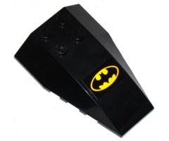 Wedge 6 x 4 Triple Curved with Yellow Batman Logo Pattern (Sticker) - Set 76055