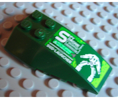 Wedge 6 x 4 Triple Curved with Green and White Spy Drone Pattern (Sticker) - Set 8114