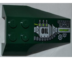 Wedge 6 x 4 Triple Curved with 'A', 'B', 'C', 'OIL' and 'POWER PUMP 73' on Mechanical Pattern Model Right Side (Sticker) - Set 9457