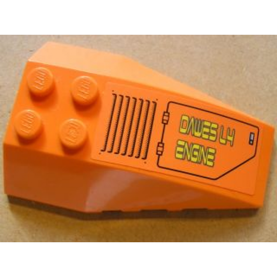 Wedge 6 x 4 Triple Curved with Air Intake and 'DAWES L4 ENGINE' Pattern Model Left (Sticker) - Set 8634